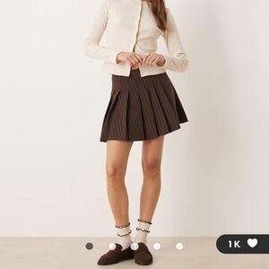 NWT ASOS Pinstripe Pleated Mini Skirt